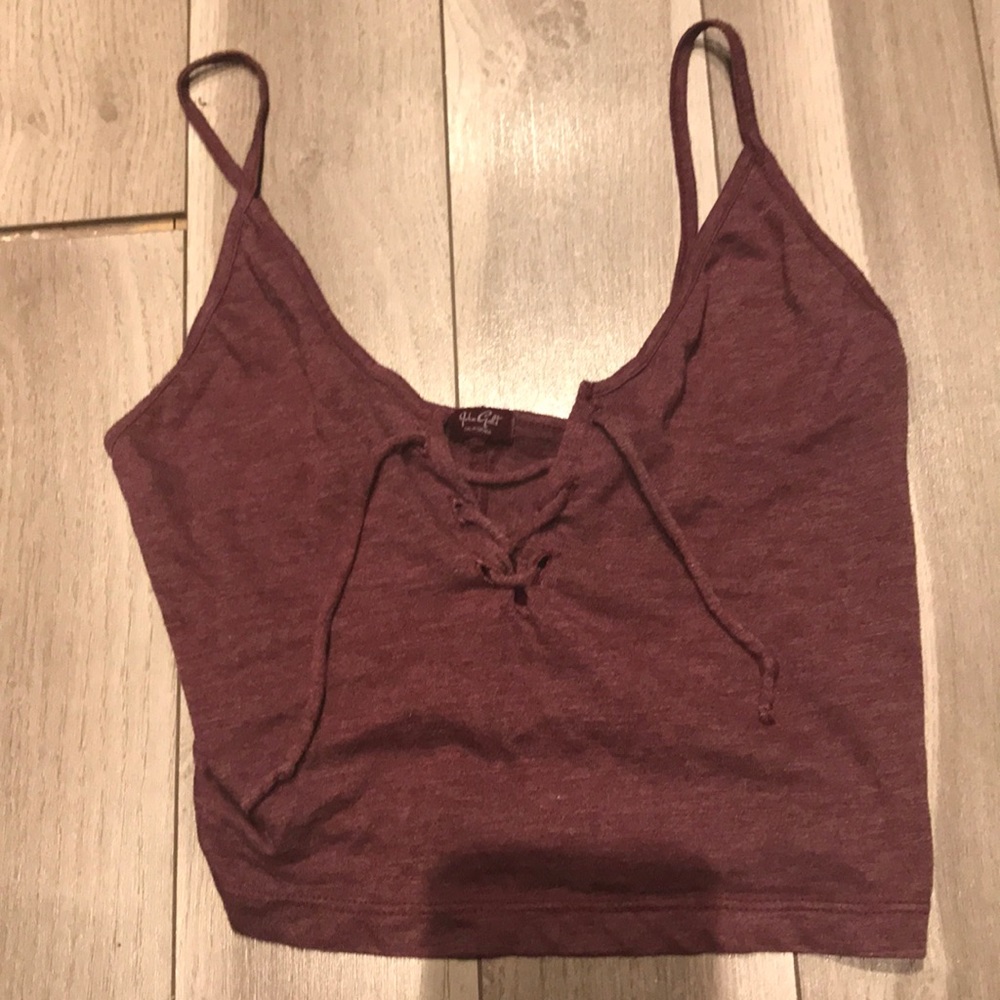 Lace up cropped tank
